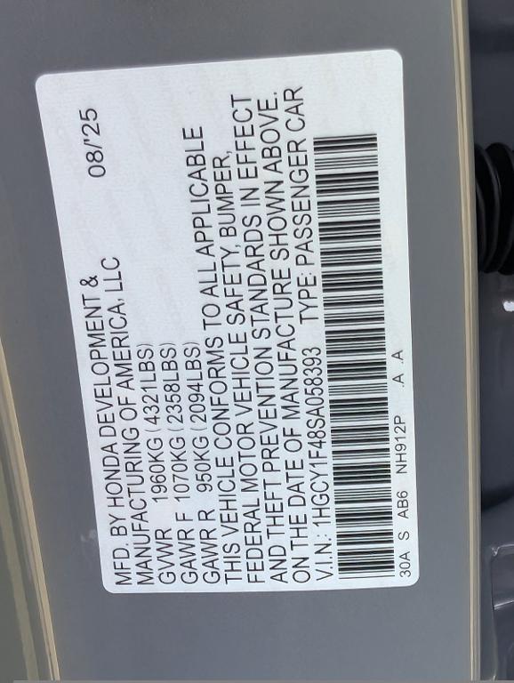 new 2025 Honda Accord car, priced at $32,165