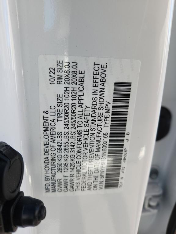 used 2022 Honda Pilot car, priced at $29,500