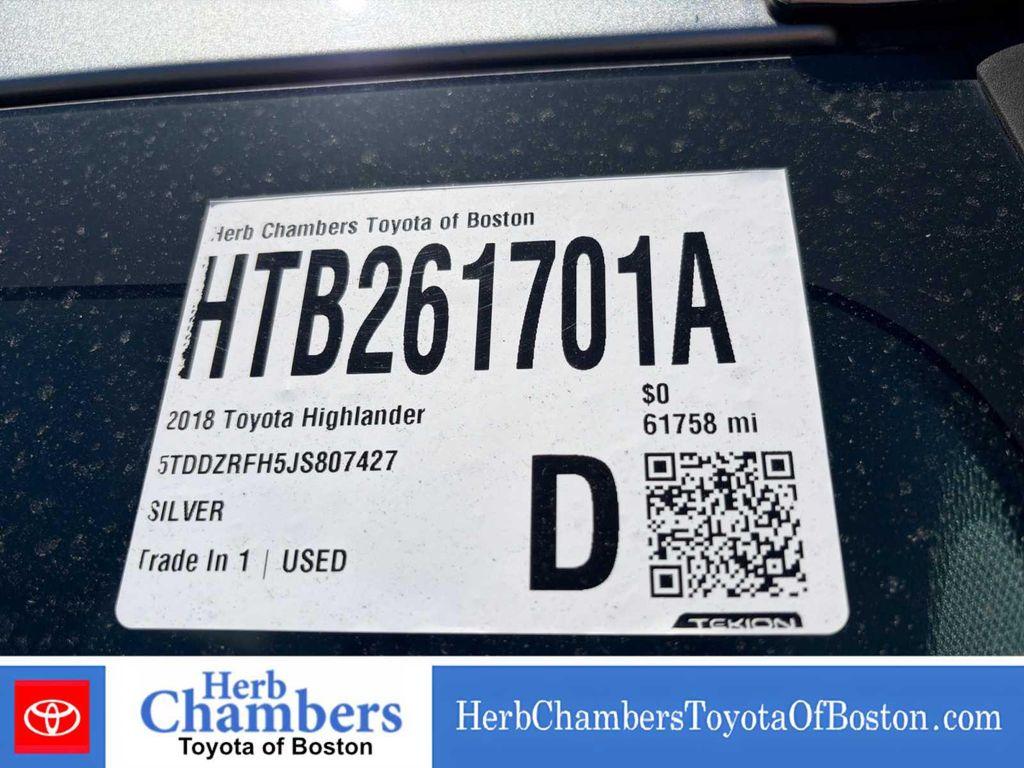 used 2018 Toyota Highlander car, priced at $27,639