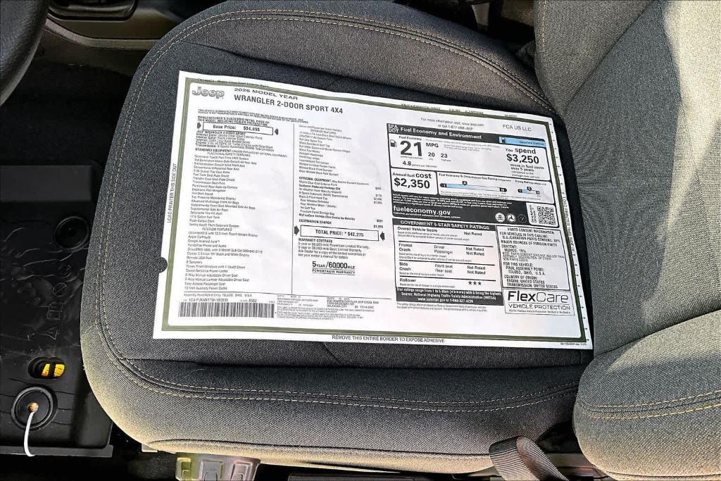 new 2026 Jeep Wrangler car, priced at $36,875