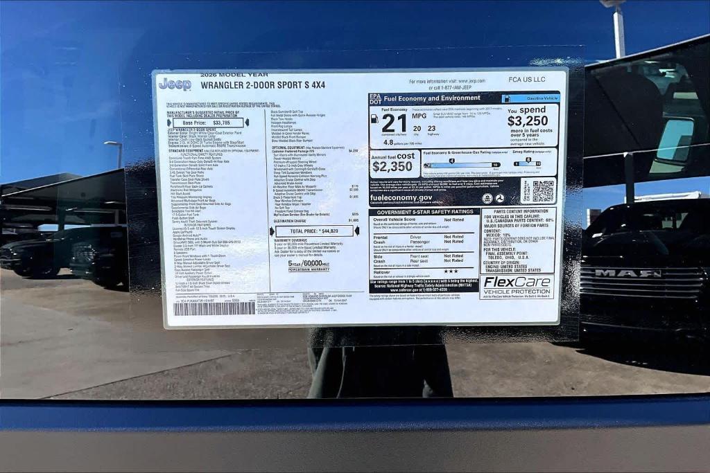 new 2026 Jeep Wrangler car, priced at $38,120