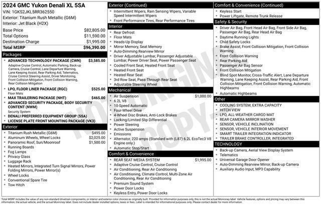 used 2024 GMC Yukon XL car, priced at $73,603