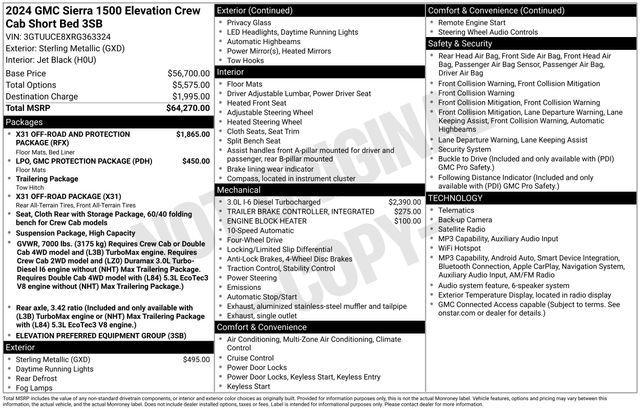 used 2024 GMC Sierra 1500 car, priced at $45,864