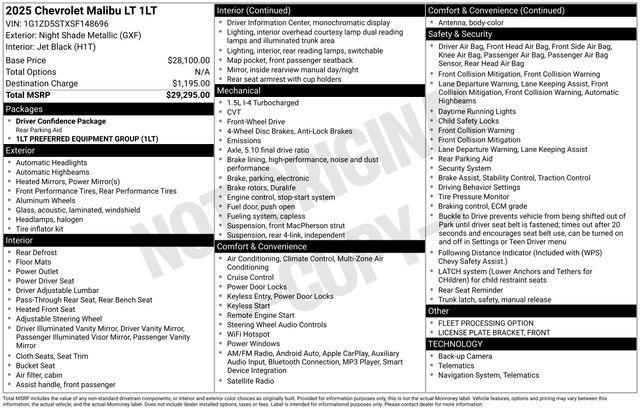 used 2025 Chevrolet Malibu car, priced at $19,833