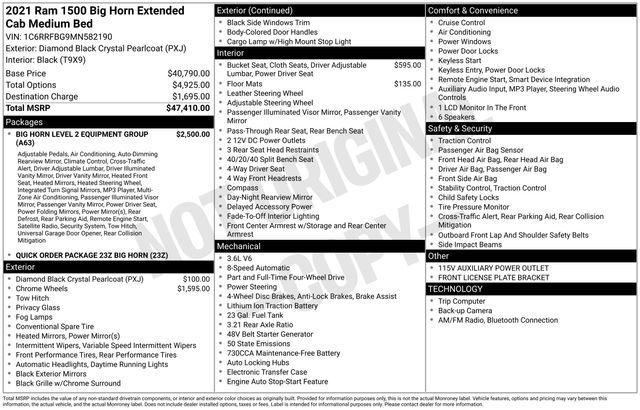 used 2021 Ram 1500 car, priced at $28,459