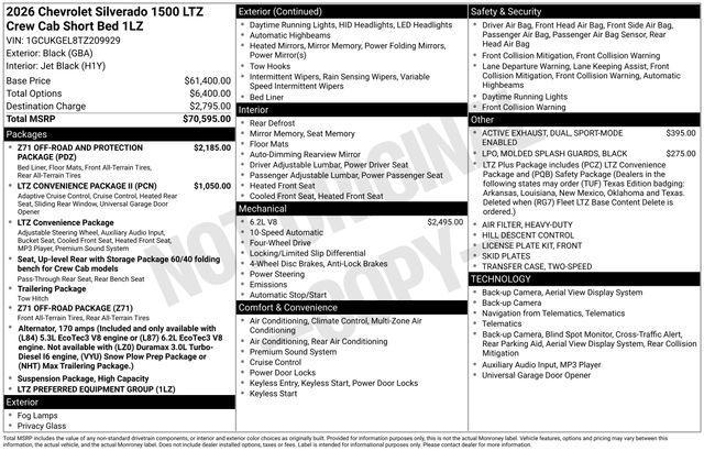 new 2026 Chevrolet Silverado 1500 car, priced at $63,220