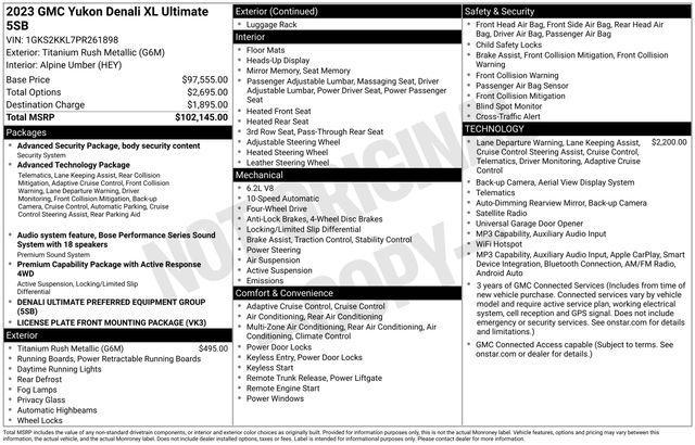 used 2023 GMC Yukon XL car, priced at $64,064