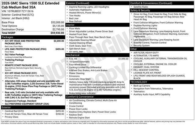 new 2026 GMC Sierra 1500 car, priced at $52,388