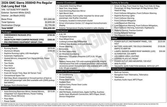 new 2026 GMC Sierra 3500 car, priced at $64,560