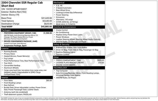 used 2004 Chevrolet SSR car, priced at $34,387