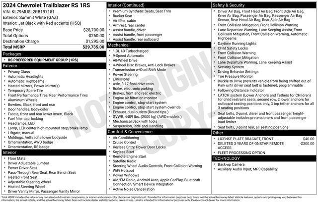 used 2024 Chevrolet TrailBlazer car