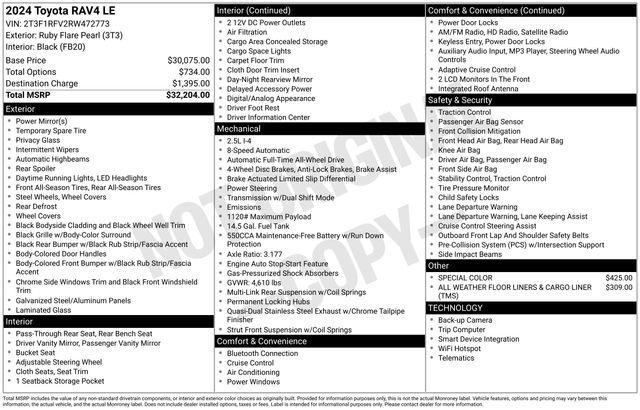 used 2024 Toyota RAV4 car, priced at $25,400
