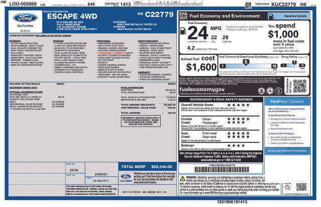 used 2019 Ford Escape car, priced at $10,900