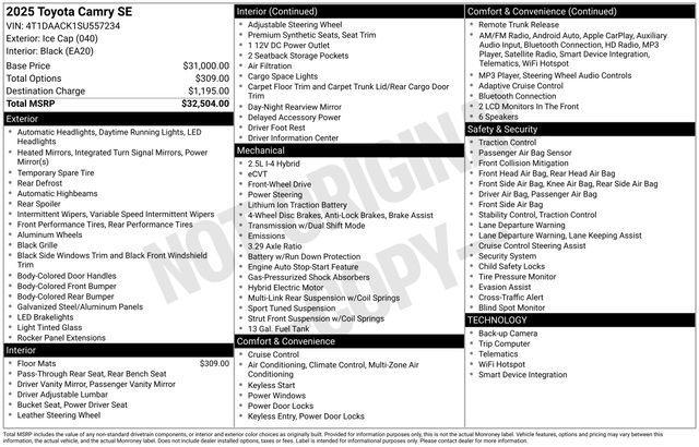 used 2025 Toyota Camry car, priced at $27,500