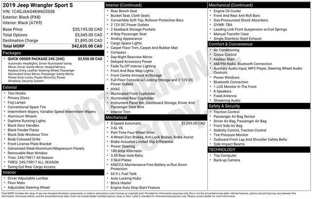 used 2019 Jeep Wrangler car, priced at $20,500