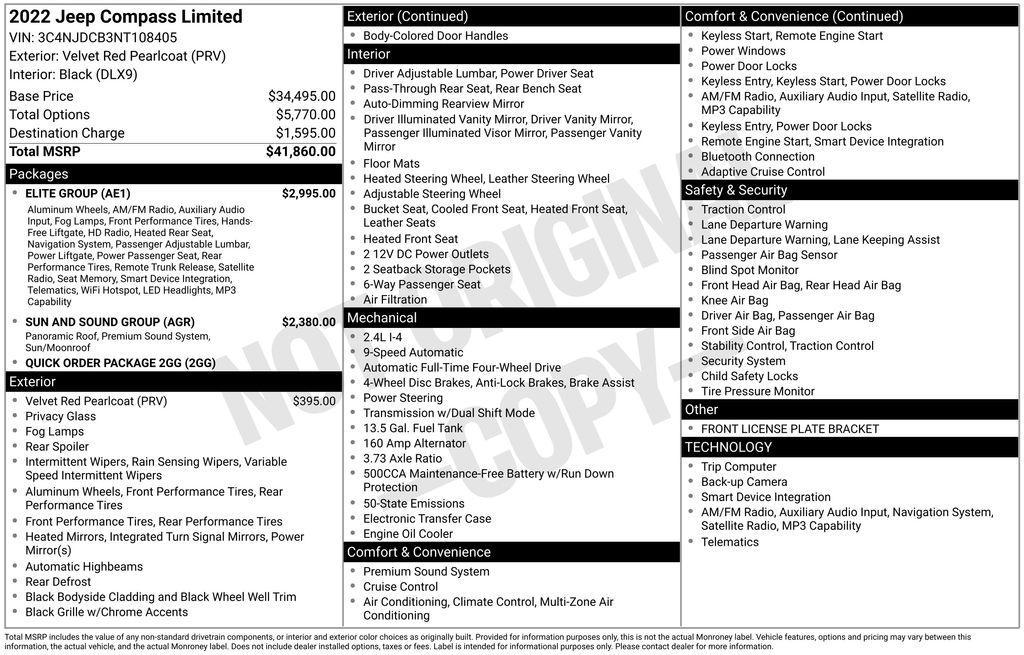 used 2022 Jeep Compass car, priced at $20,999