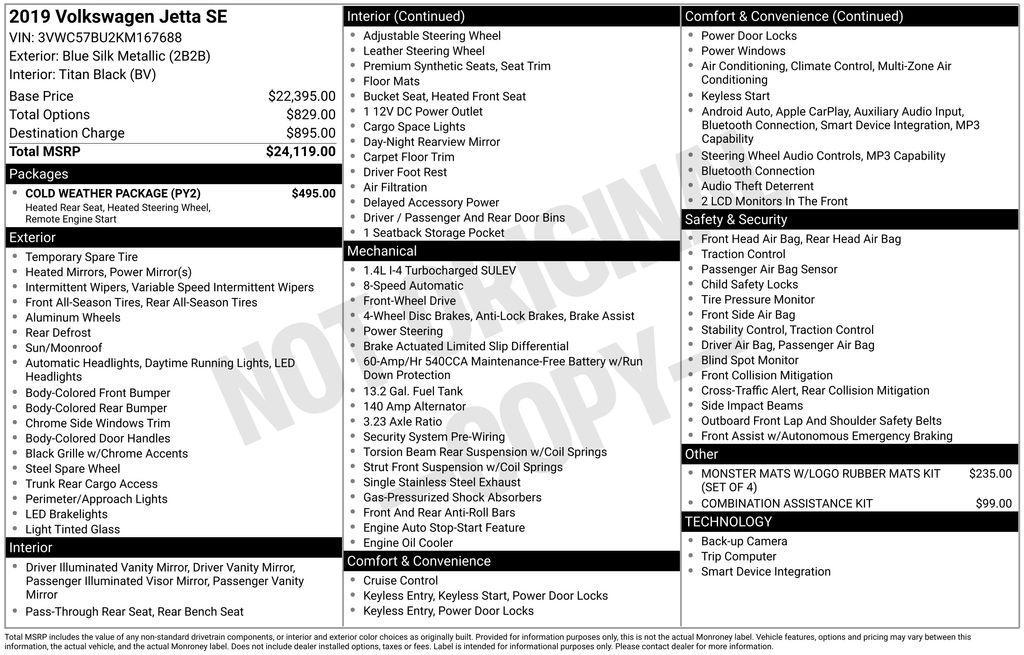 used 2019 Volkswagen Jetta car, priced at $12,999