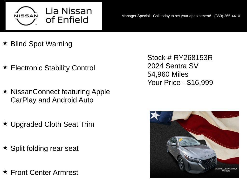 used 2024 Nissan Sentra car, priced at $17,663