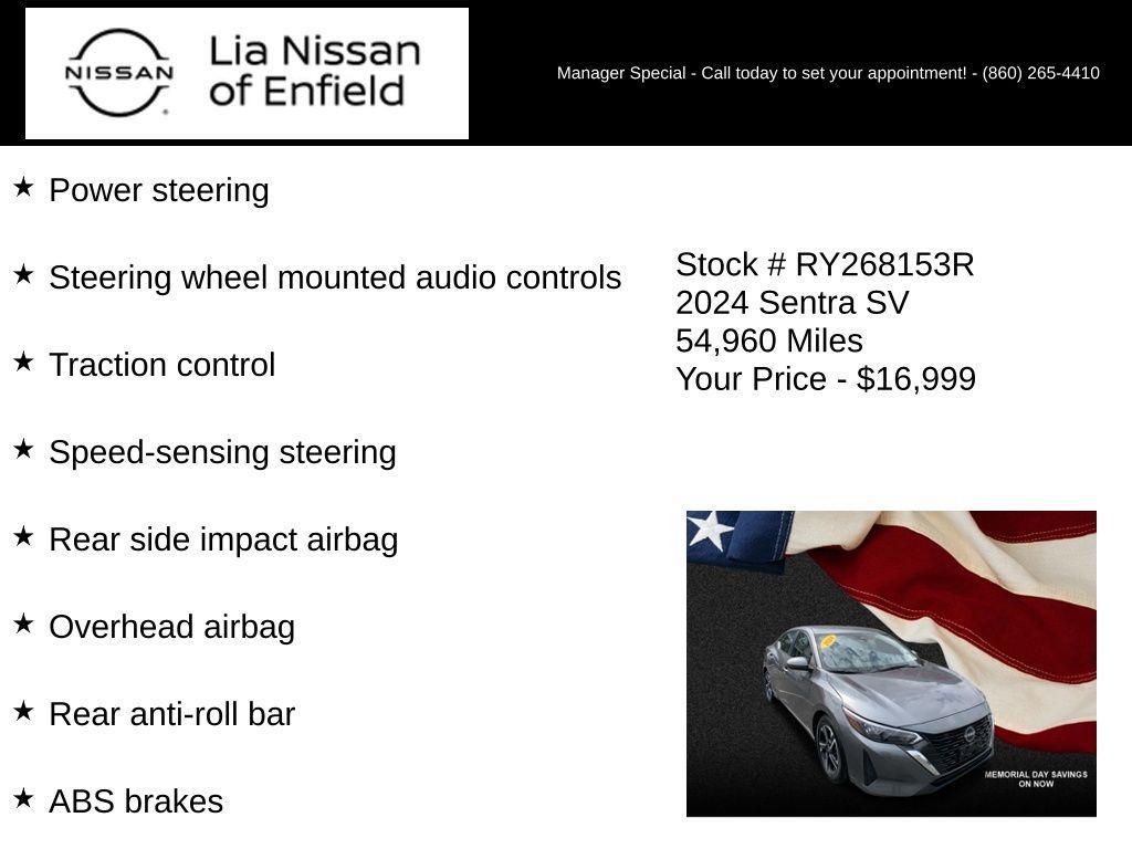 used 2024 Nissan Sentra car, priced at $17,663