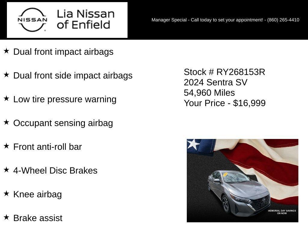 used 2024 Nissan Sentra car, priced at $17,663