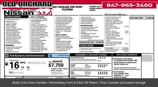 used 2021 Cadillac Escalade car, priced at $62,777