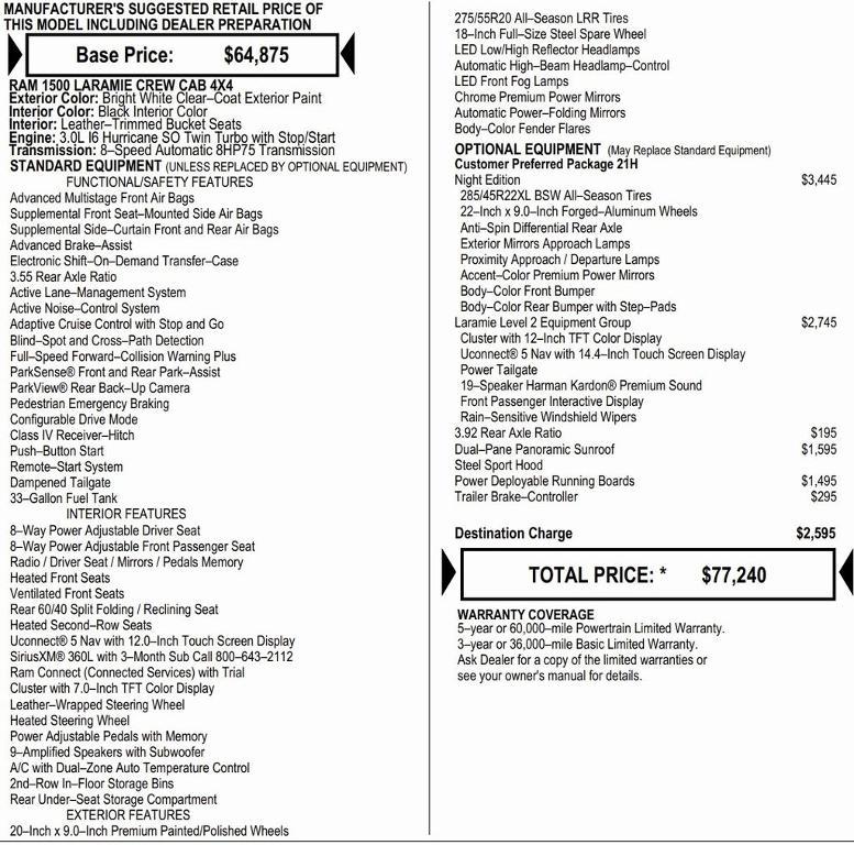 new 2026 Ram 1500 car, priced at $64,168