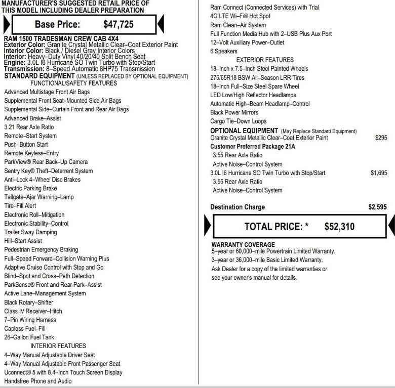 new 2026 Ram 1500 car, priced at $43,180