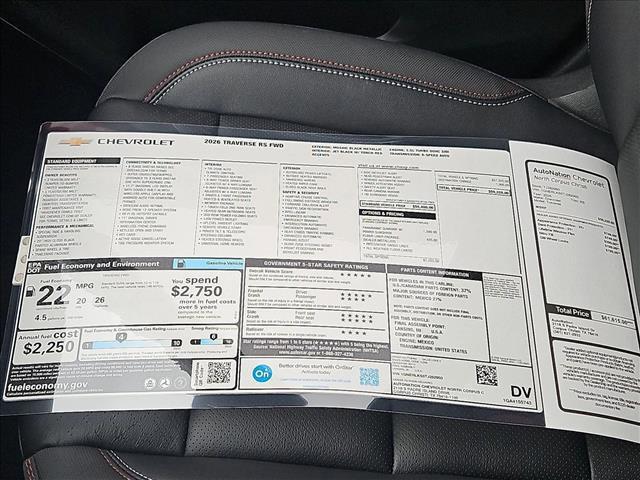 new 2026 Chevrolet Traverse car, priced at $59,320