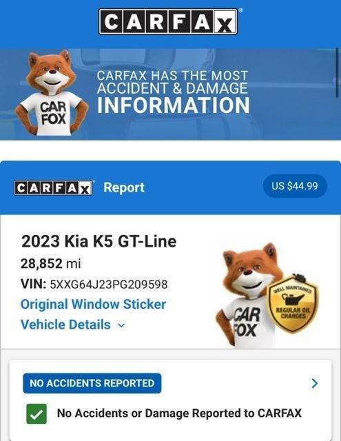 used 2023 Kia K5 car, priced at $26,574