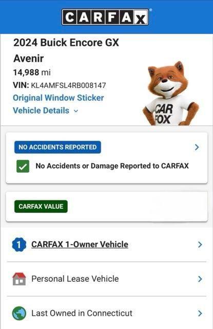 used 2024 Buick Encore GX car, priced at $25,974