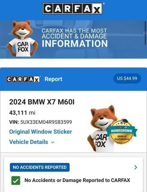 used 2024 BMW X7 car, priced at $68,974