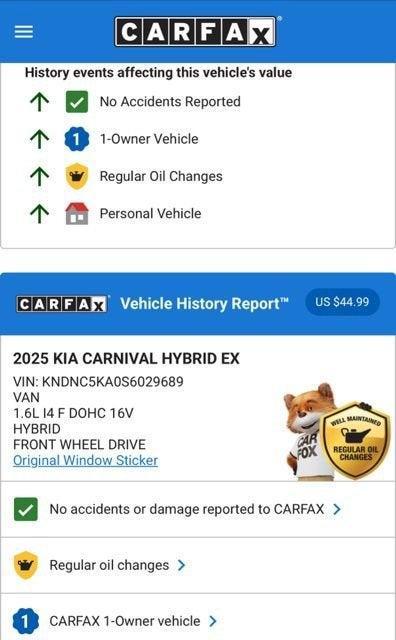 used 2025 Kia Carnival Hybrid car, priced at $36,974