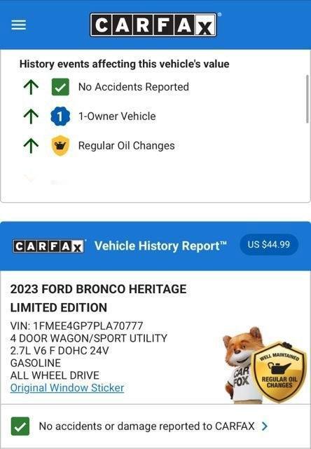 used 2023 Ford Bronco car, priced at $59,945