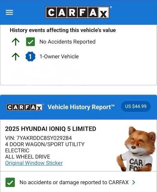 used 2025 Hyundai IONIQ 5 car, priced at $38,574