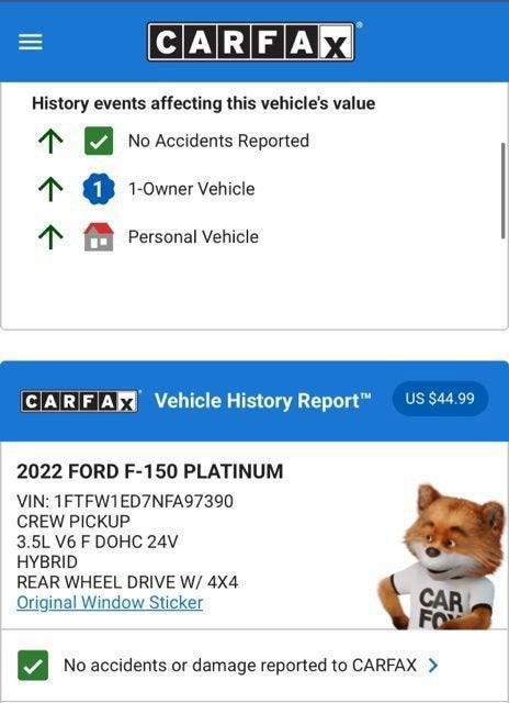 used 2022 Ford F-150 car, priced at $44,974