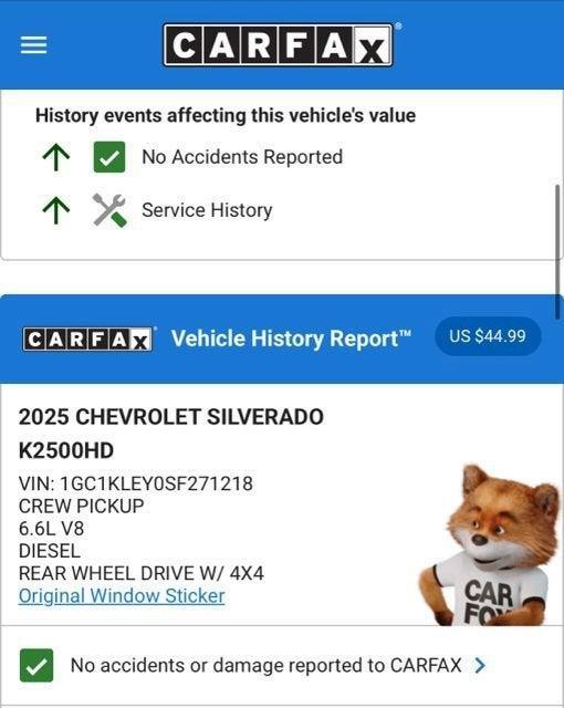 used 2025 Chevrolet Silverado 2500 car, priced at $52,574