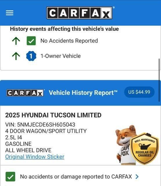 used 2025 Hyundai Tucson car, priced at $35,574