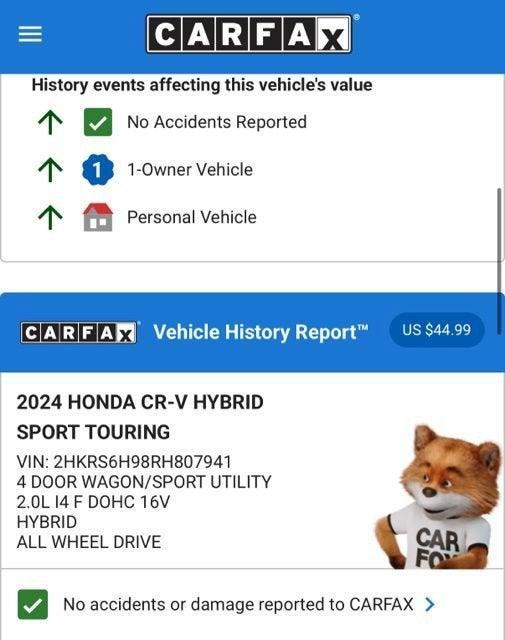 used 2024 Honda CR-V Hybrid car, priced at $32,974