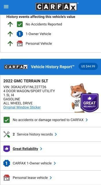 used 2022 GMC Terrain car, priced at $24,974