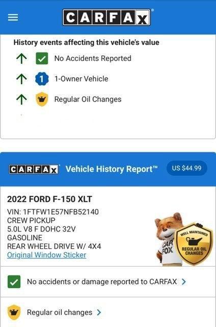 used 2022 Ford F-150 car, priced at $41,574