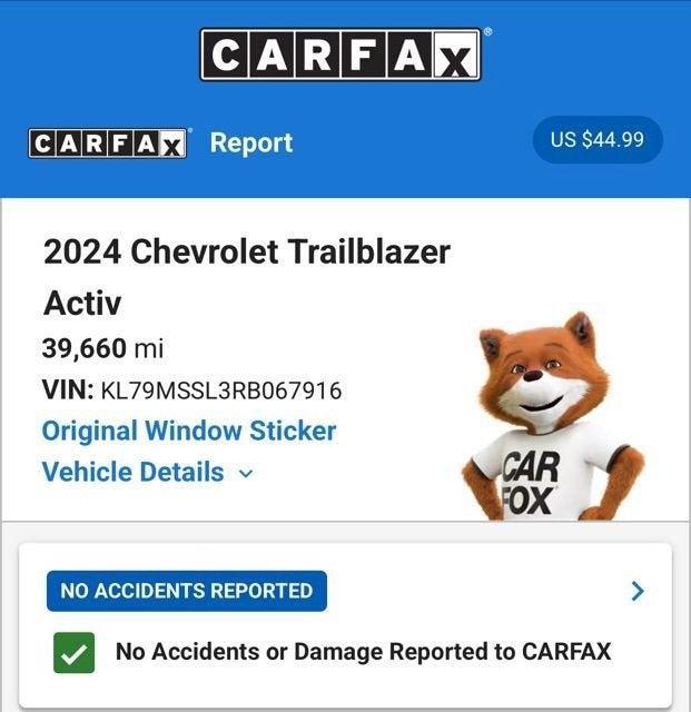 used 2024 Chevrolet TrailBlazer car, priced at $24,524