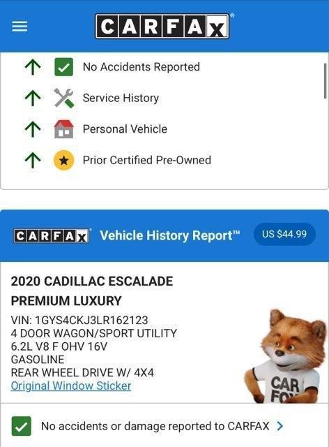 used 2020 Cadillac Escalade car, priced at $41,974