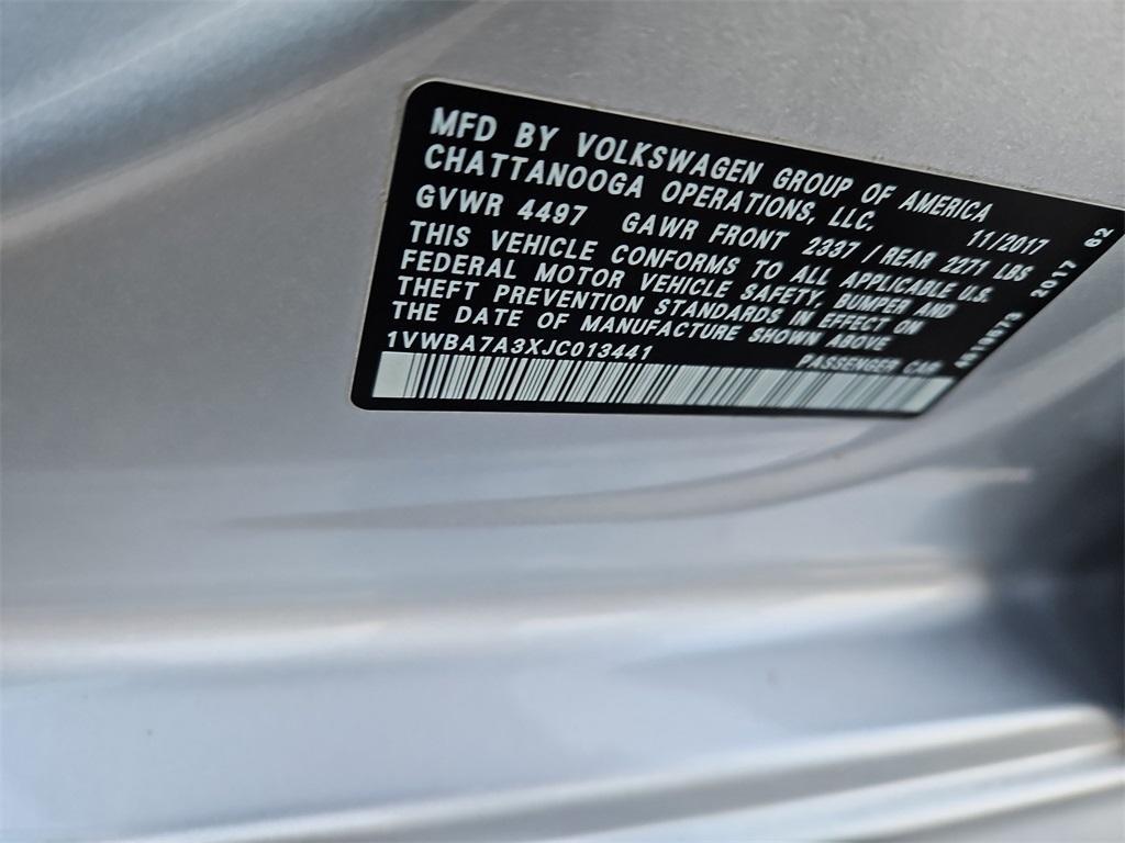 used 2018 Volkswagen Passat car, priced at $13,799