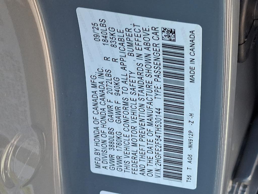 new 2026 Honda Civic car, priced at $28,031