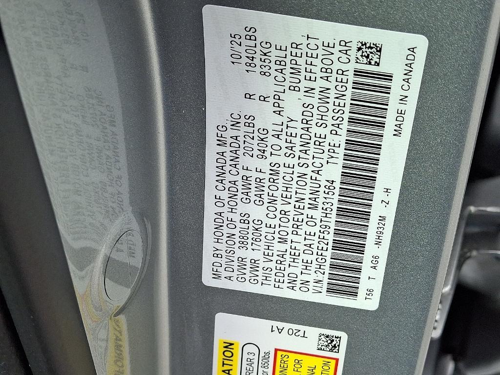 new 2026 Honda Civic car, priced at $27,597