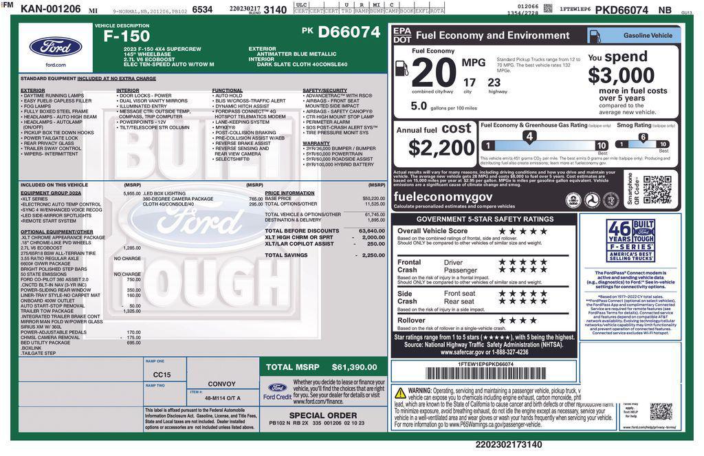 used 2023 Ford F-150 car, priced at $42,433