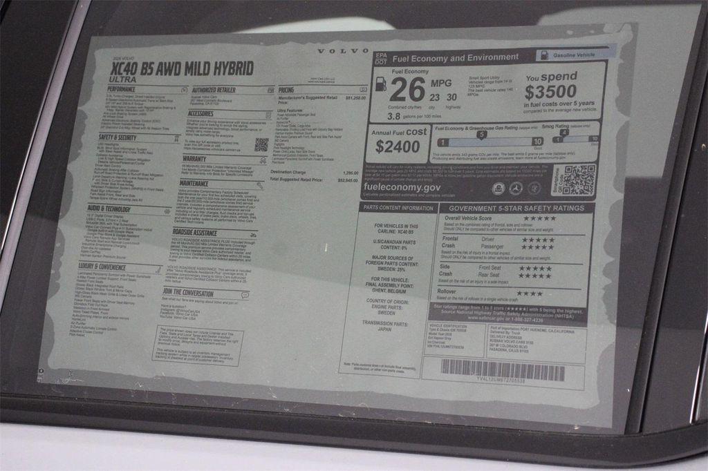 new 2026 Volvo XC40 car, priced at $52,545