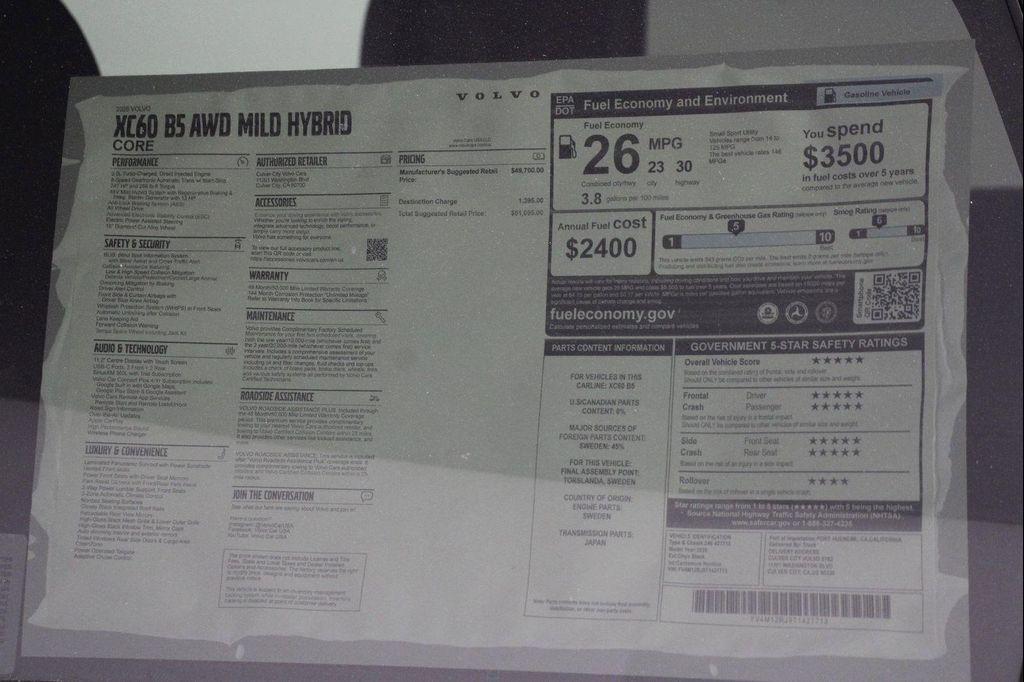 new 2026 Volvo XC60 car, priced at $51,095