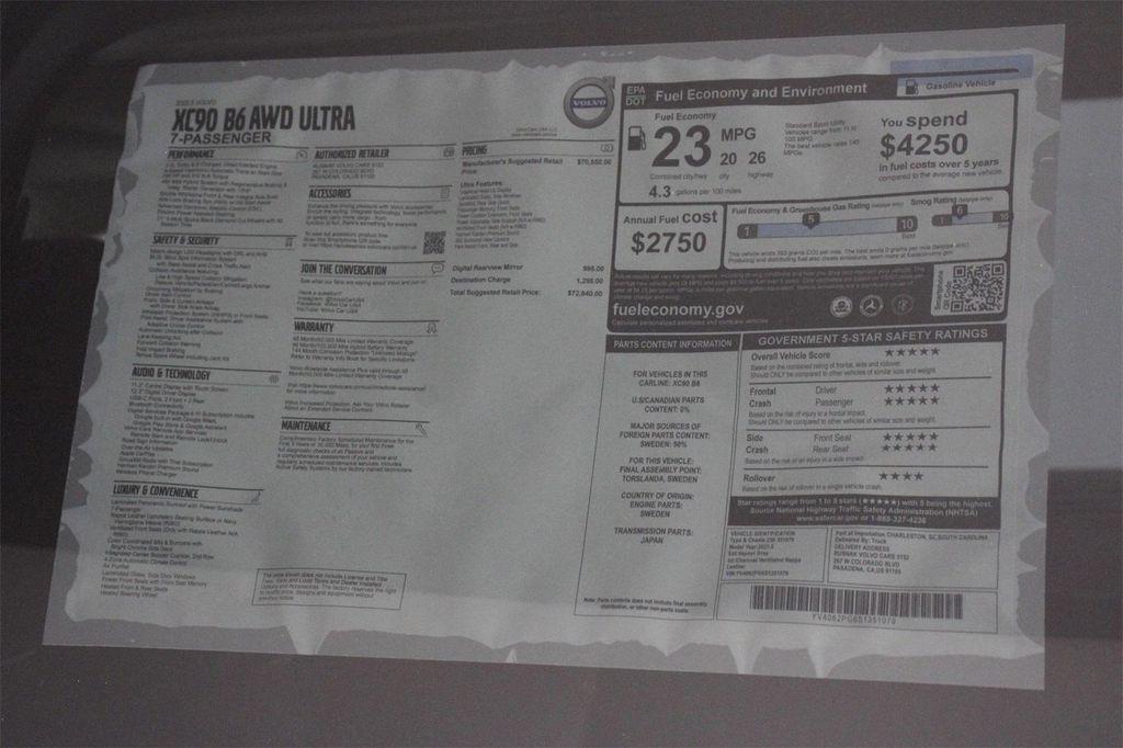 new 2025 Volvo XC90 car, priced at $72,840