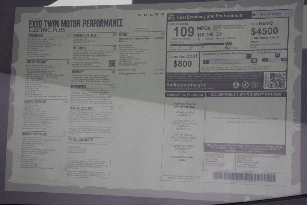 new 2026 Volvo EX30 car, priced at $46,245